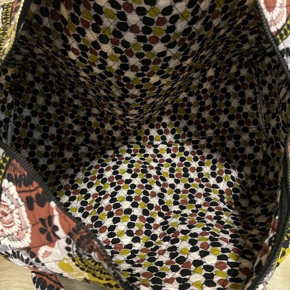 VERA BRADLEY Cocoa Moss Large Duffle Bag 2 Handles Zip Top Brown Green 2013 - Picture 11 of 13